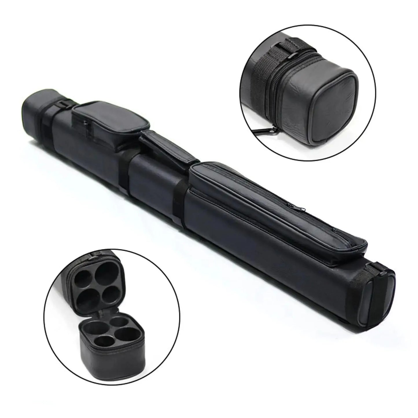 New 2/4Holes Pool Cue Case Billiard Bag With Divider Billiard Pool Cue Stick Carrying Bag Portable Billiard Case Accessories