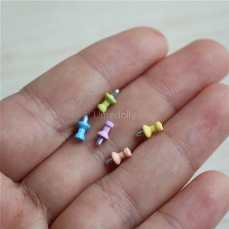 1/12 Scale Minaiture Dollhouse Stationery Mini Notebook Push Pin Model for OB11 BJD Doll Accessories Toy