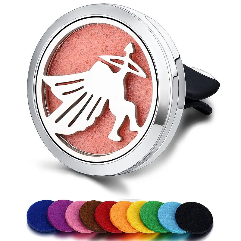 Refillable Car Air Freshener Smell Perfume Diffuser Clip Auto Vent Essential Oil Stainless Steel Locket Interior Accessories