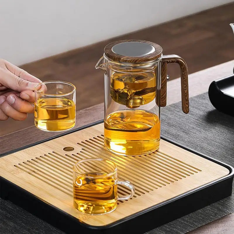 Glass Teapot With Infuser One Click Magnetic Suction Tea Making Artifact Water Separation Spout Tea Maker Kettle for Tea