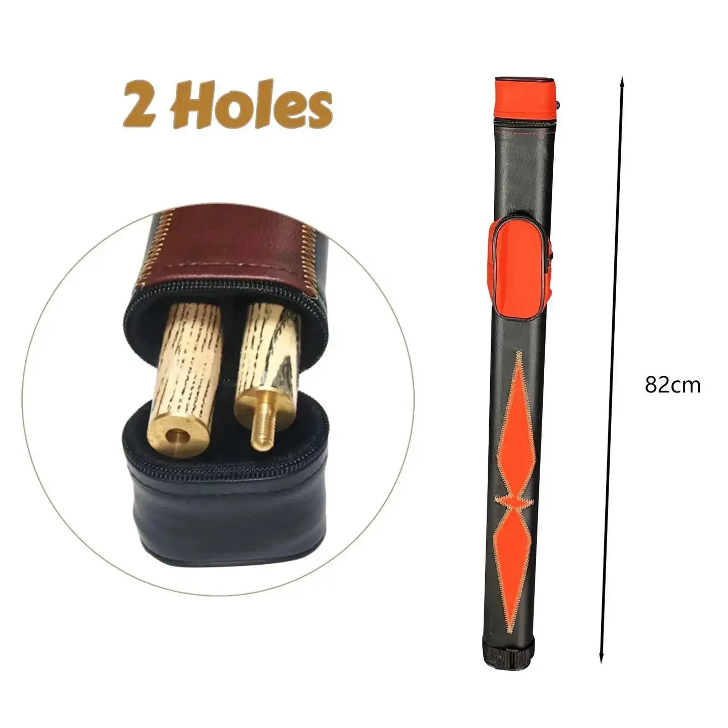 New 2/4Holes Pool Cue Case Billiard Bag With Divider Billiard Pool Cue Stick Carrying Bag Portable Billiard Case Accessories