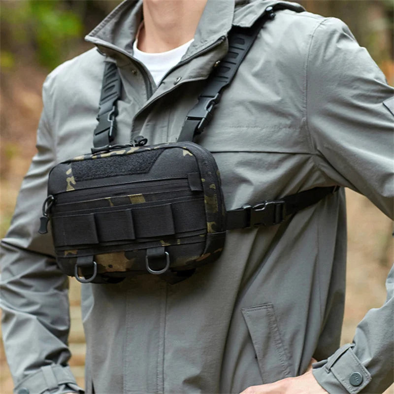 New Fishing Chest Bag Men Training Bags Waterproof Molle Nylon Climbing Camping Backpacks Outdoor Travel Vest Backpack Waist Bag