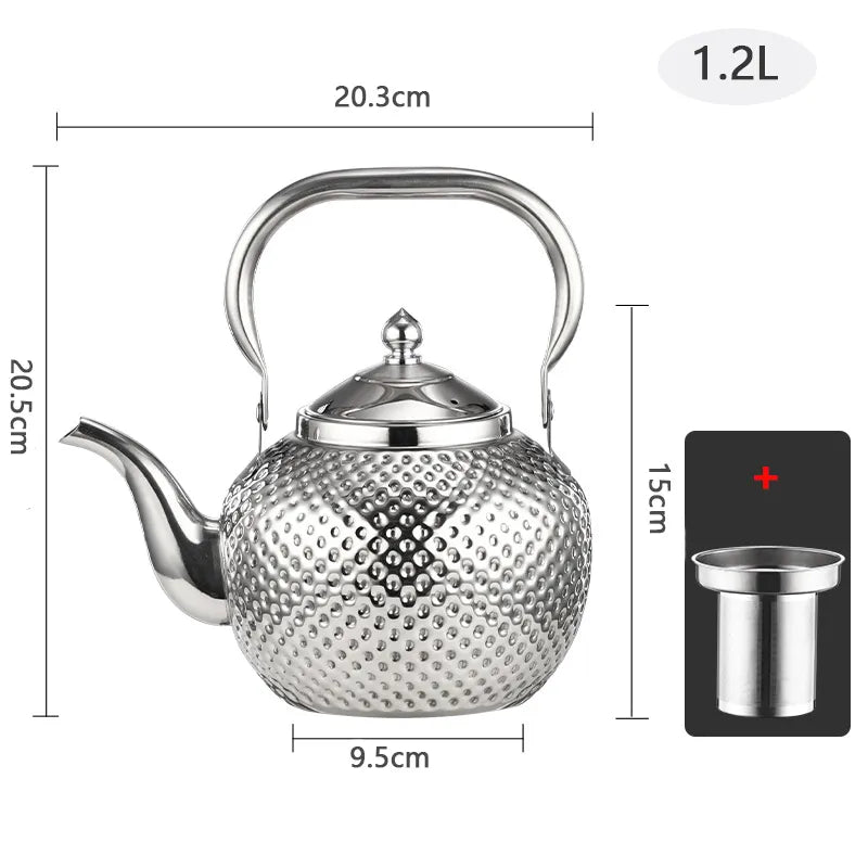 1.2/1.5/2l Teapot 304 Stainless Steel Water Tea Kettle Induction Cooker Stove Tea Pot Drinkware Kitchen Accessories