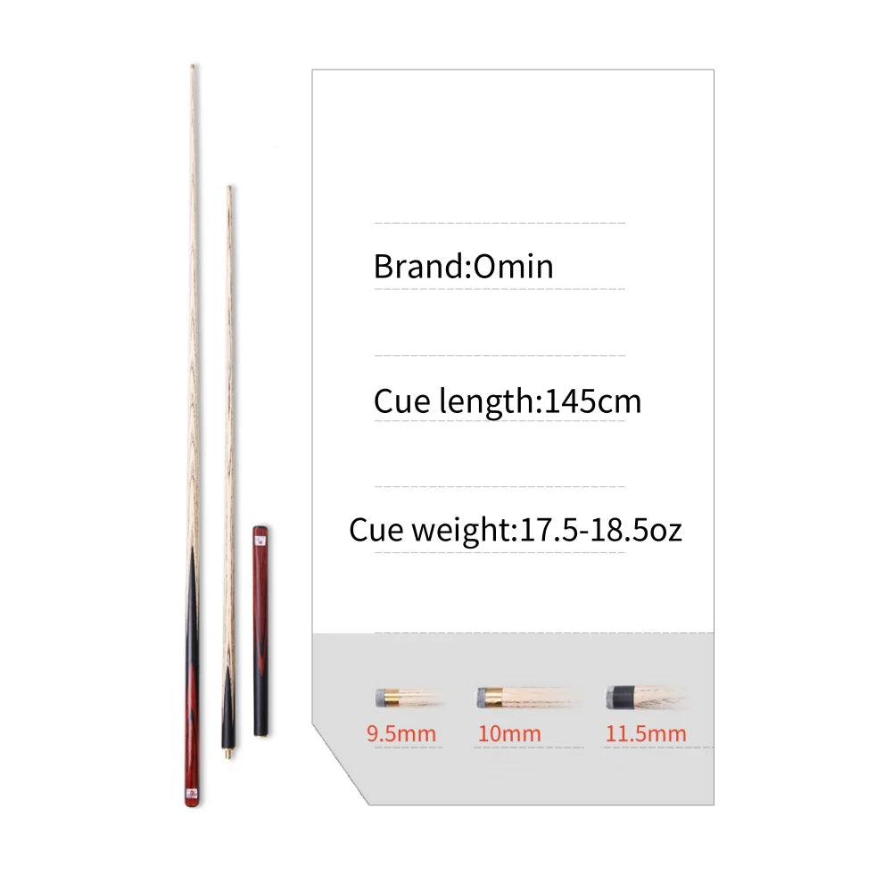 OMIN 57" Blood Evil Snooker Billiard Pool Cue Stick 9.5/10/11.5mm+Extender+Case Set