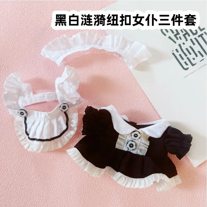 20cm Doll Clothes Outfit Hoodies Skirt Stuffed Dolls Dress Up Doll Accessories Outfit Change Dress Game Playing House Gift Toys