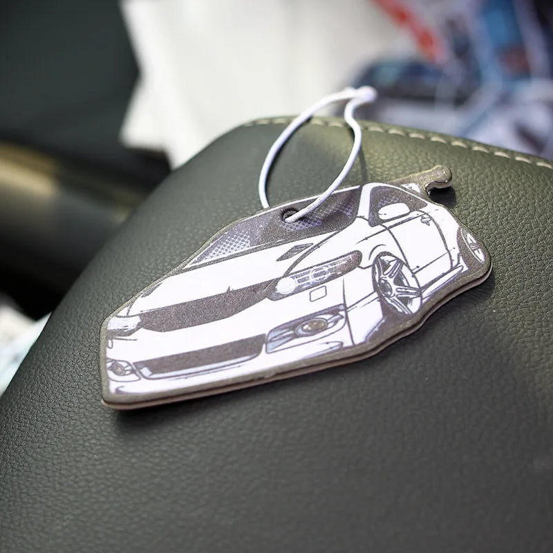 JDM Style Car Rear View Mirrow Pendent Air Freshener Solid Paper Piston Brake Wheel Rim Shock Absorber