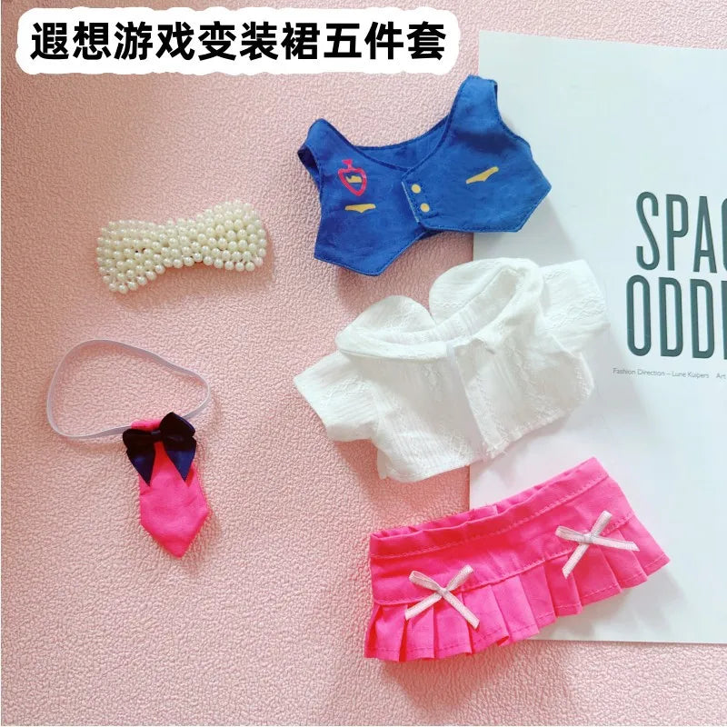 20cm Doll Clothes Outfit Hoodies Skirt Stuffed Dolls Dress Up Doll Accessories Outfit Change Dress Game Playing House Gift Toys