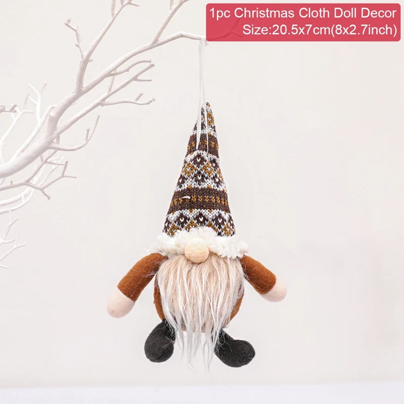 QIFU Christmas Doll Ornaments 2024 Merry Christams Decor for Home Cristmas Decor Xmas Gifts Happy New Year 2025 Navidad Noel