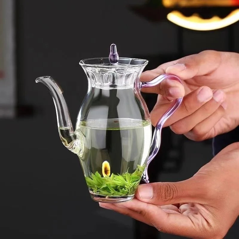 Japanese High-Temperature-Resistant Glass Pot Narcissus Teapot Household High Borosilicate Glass Hand-Held Brewing Teapot
