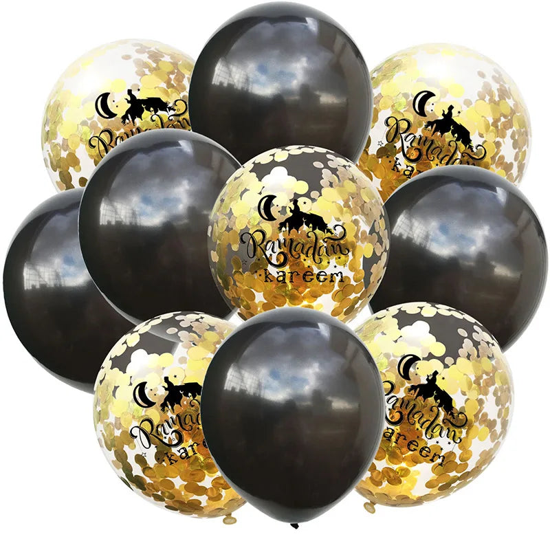 Eid Mubarak Balloon Ramadan Kareem Latex Ballon Islamic Muslim Confetti Balloon Ramadan Decoration Islam Aid Moubarak Air Globos