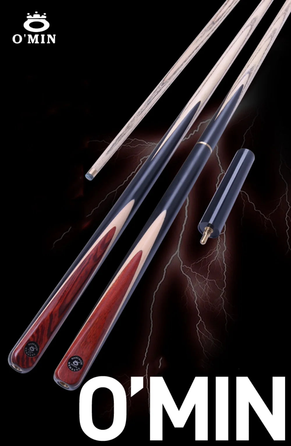OMIN 57" Flash Lightning Snooker Billiard Pool Cue Stick 9.5/10/11.5mm Set