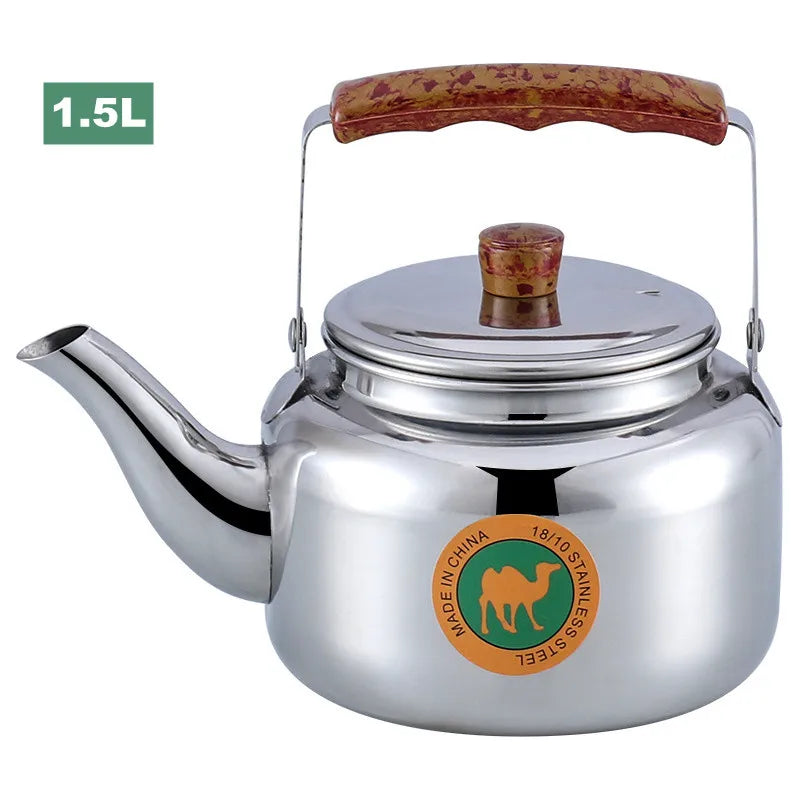 2l/3l/4l Kettle Tea Whistling Stainless Steel Teapot Stove Metal Coffee Pot Pot for Hotboiling Pots Gas Induction Home Camping