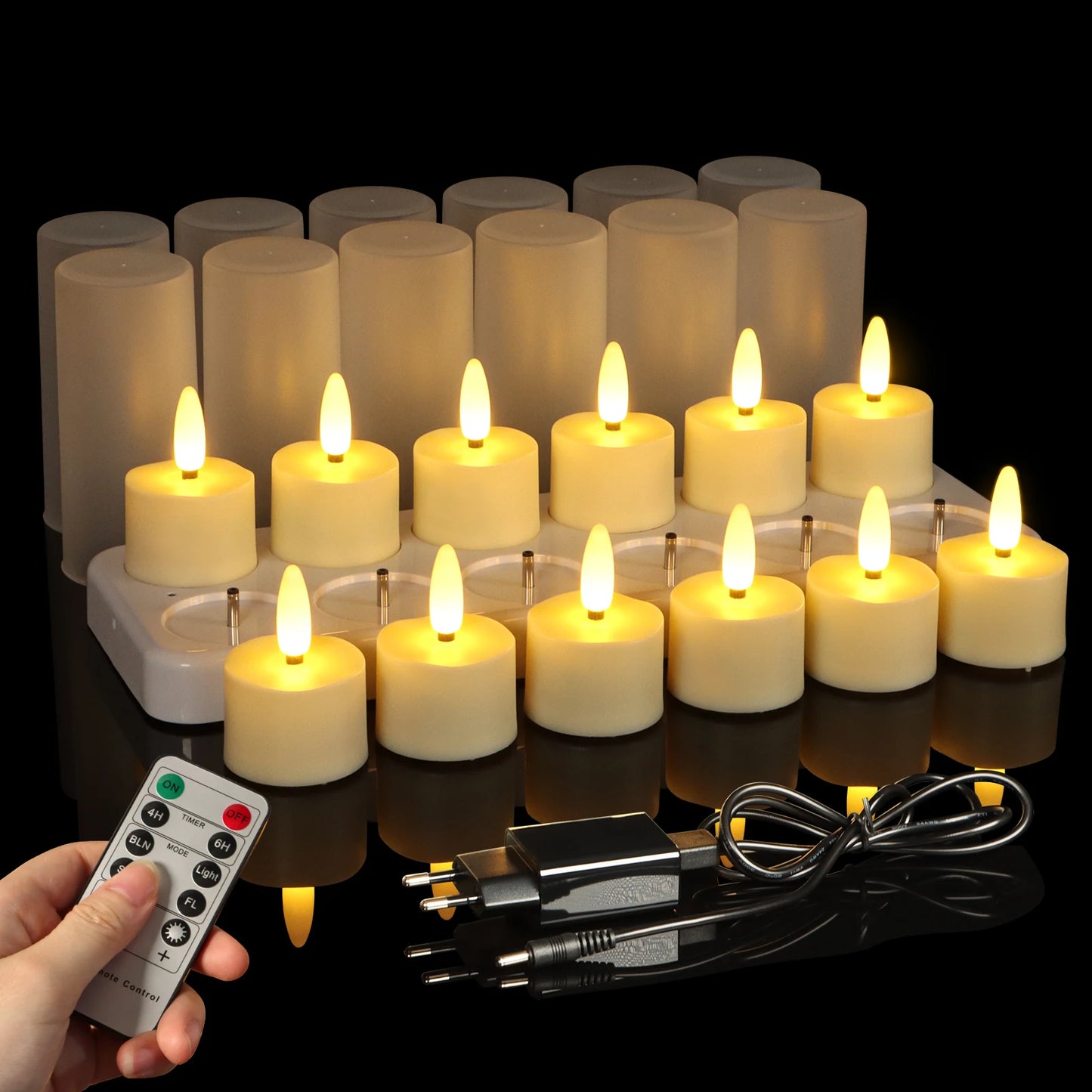 Led Candle Set Rechargeable Electronic Flicker Flameless Candles Lamp With Timer Remote for Home Decor Christmas Candle Lights