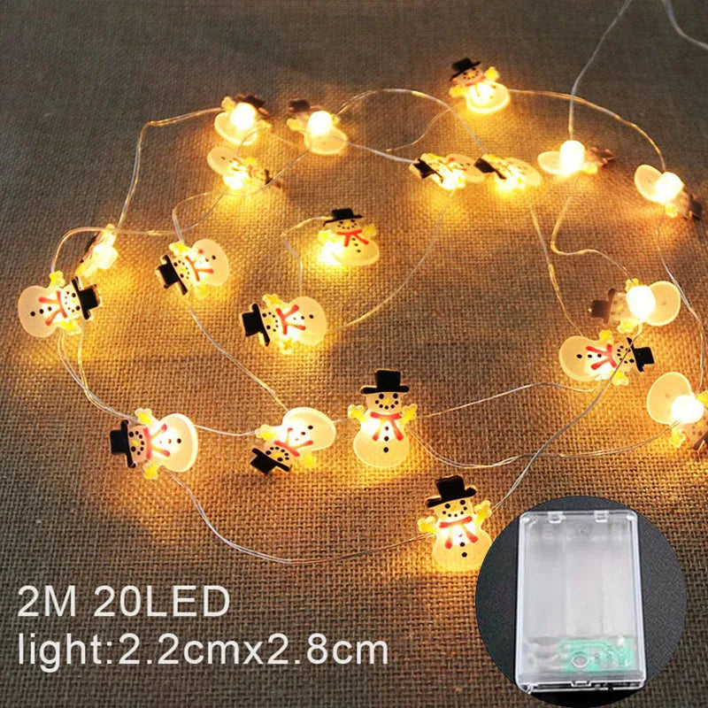 Christmas Fairy Light Christmas Light String Santa Claus Snowman Garland Light for Wedding Bedroom Christmas Tree Ornament