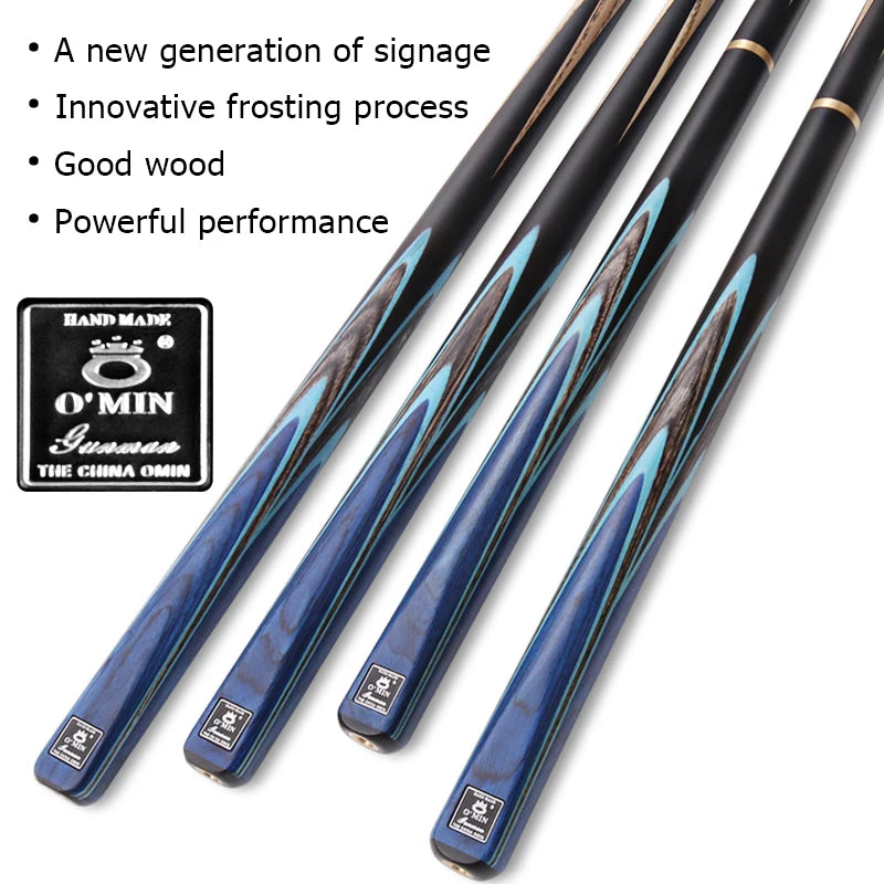 OMIN-Gunman the New Generation Billiard Stick Ash Shaft Snooker Case Supplies 3/4 Split Pool One Piece Cue Tip Size 10mm 9.5mm