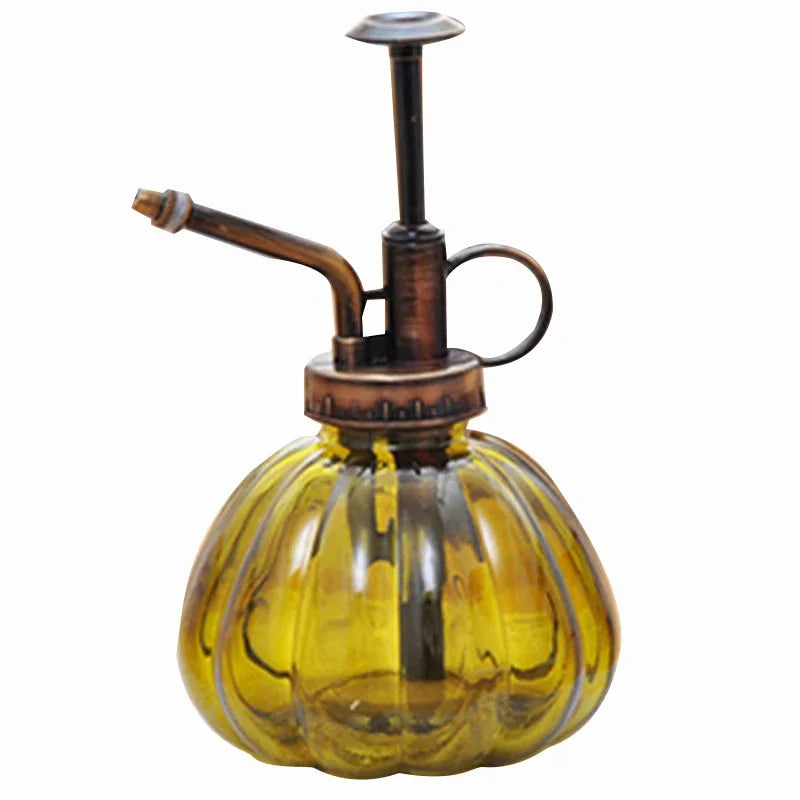 Gardening Plant Watering Cans Retro Antique Copper Kettle Small Watering Can Pumpkin Glass Gardening Water Cans Garden Supply