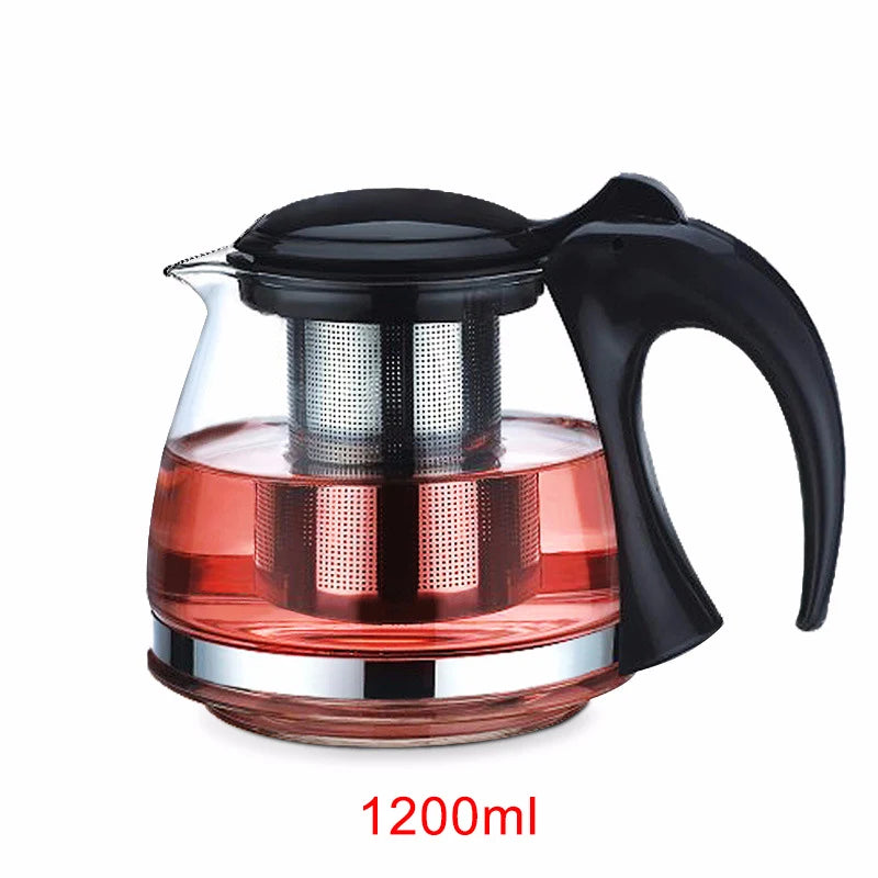 Creative Design Glass Teapot 750ml &1200ml Fashion Glass Teapot for Tea Flower With Removable Steel Infuser Filter Tea Kettle