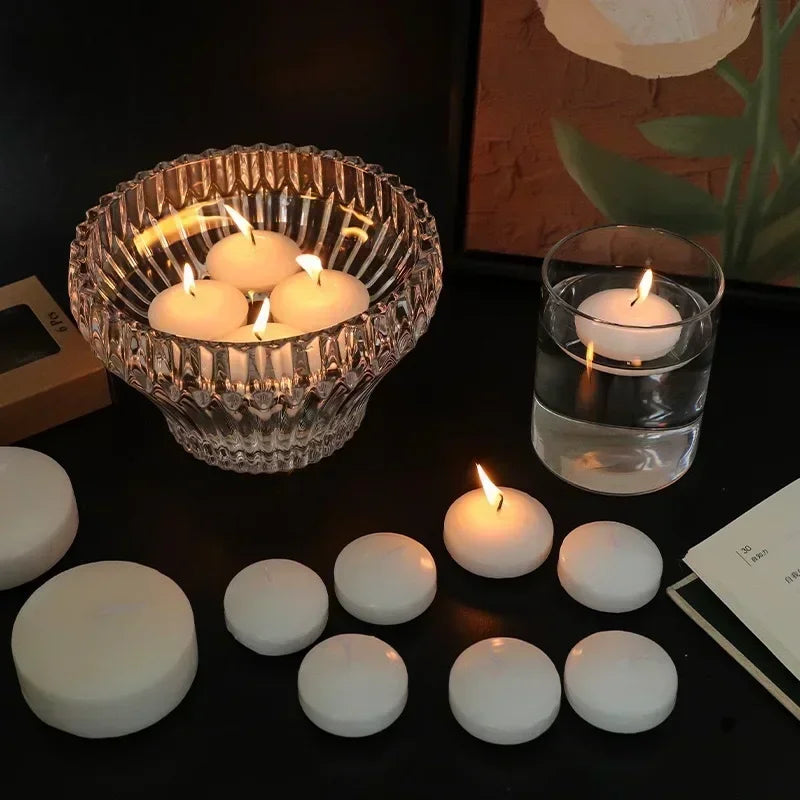 20Pcs Floating Candles Smokeless Candles Valentine Day Romantic Candlelight Atmosphere Birthday Party Wedding Decoration
