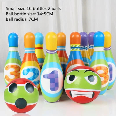 Kids Bowling Toys Sets Bowling Pins and Balls Fun Safe PU Educational Games for Toddlers Children Outdoor Indoor Sports 1 Set