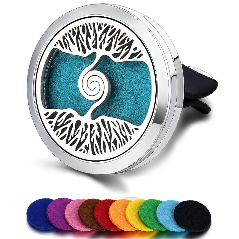 Refillable Car Air Freshener Smell Perfume Diffuser Clip Auto Vent Essential Oil Stainless Steel Locket Interior Accessories