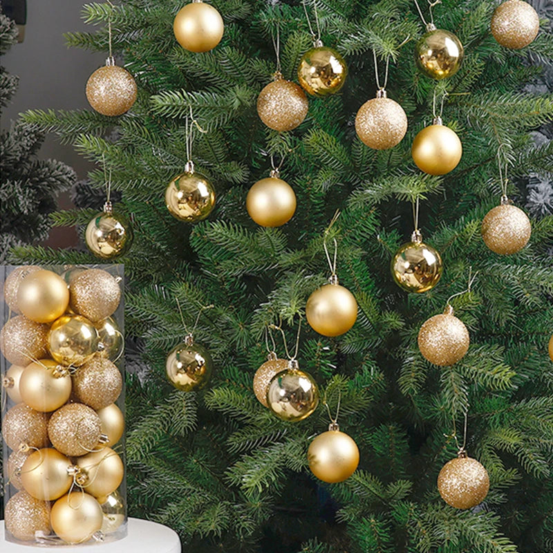 24/36pcs Christmas Ball Christmas Tree Ornament Home Christmas Hanging Pendant New Year Party Decoration Gift Navidad