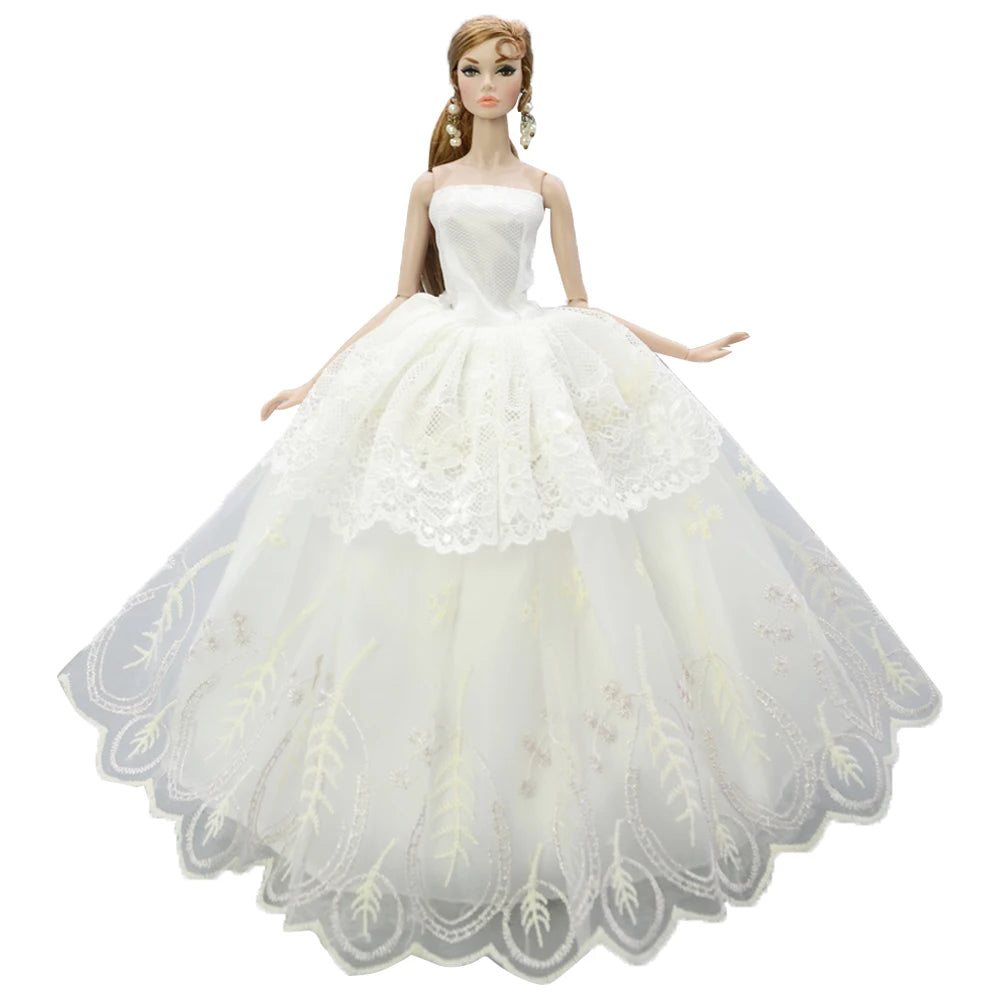 NK 1 Pcs 30CM Princess Wedding Dress Noble Party Gown for Barbie Doll Accessories Fashion Clothes Gift for Girl' 1/6 Doll Toy JJ