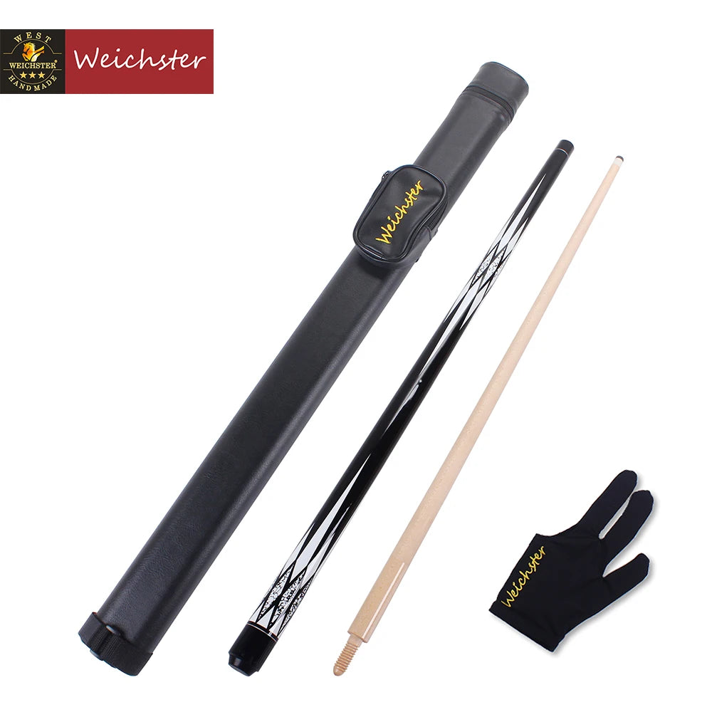 Weichster 3 Cushion Carom Billiard Pool Cue Stick Wooden Joint Cue With Glove