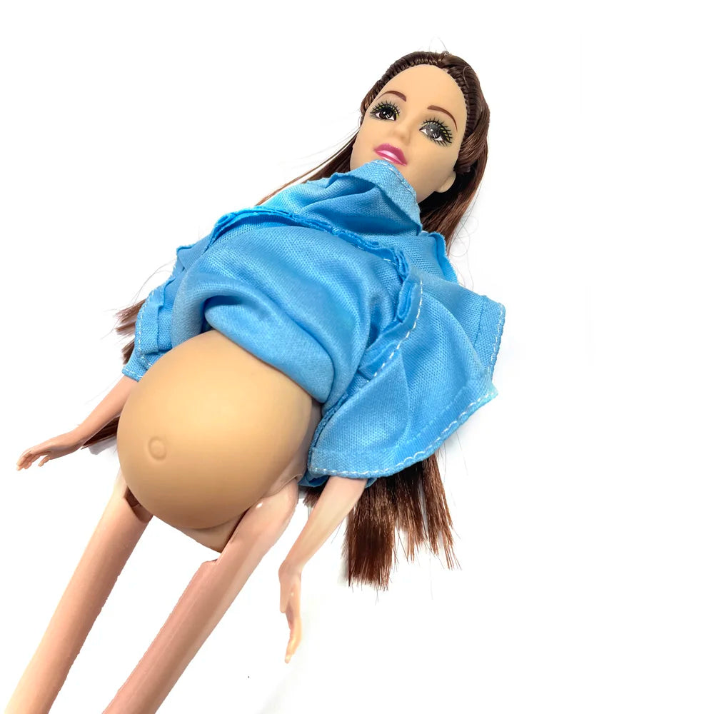 Baby Toy Pregnancy Doll Set Pregnant Doll Suit Doll Have a Baby in Her Tummy for Barbie Doll Child Toy Educational Toy