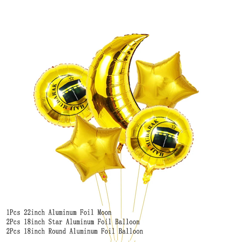 1Set Eid/Hajj Mubarak Latex Balloon Ramadan Kareem Decor Umrah Mubarak Muslim Islamic Hajj Festival Party Supplies 2025