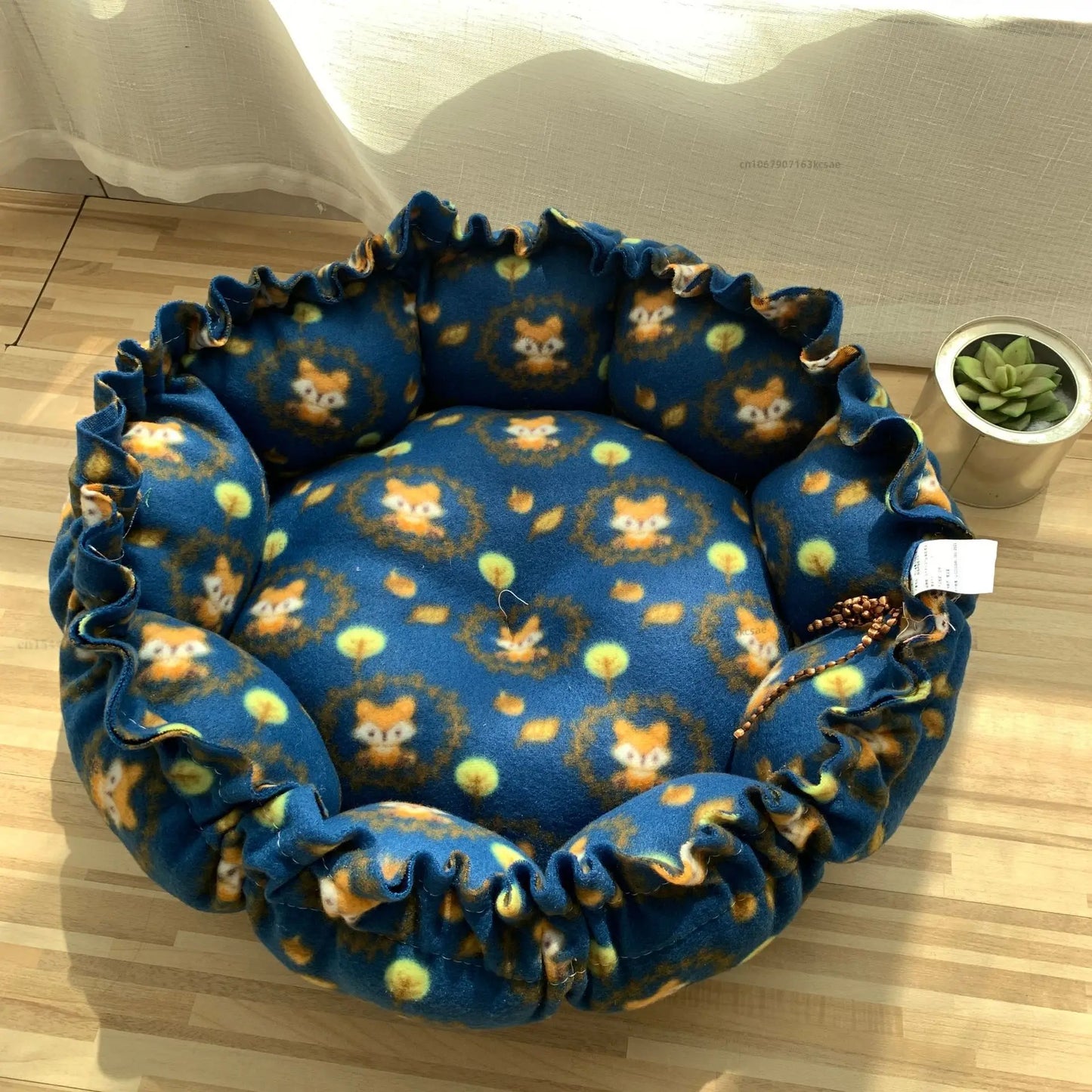Round Dog Cat Bed Basket Warm Plush Cats Cushion Pet Bag Mat Winter House Soft Nest Puppy Sleeping Sofa for Small Dogs Cat