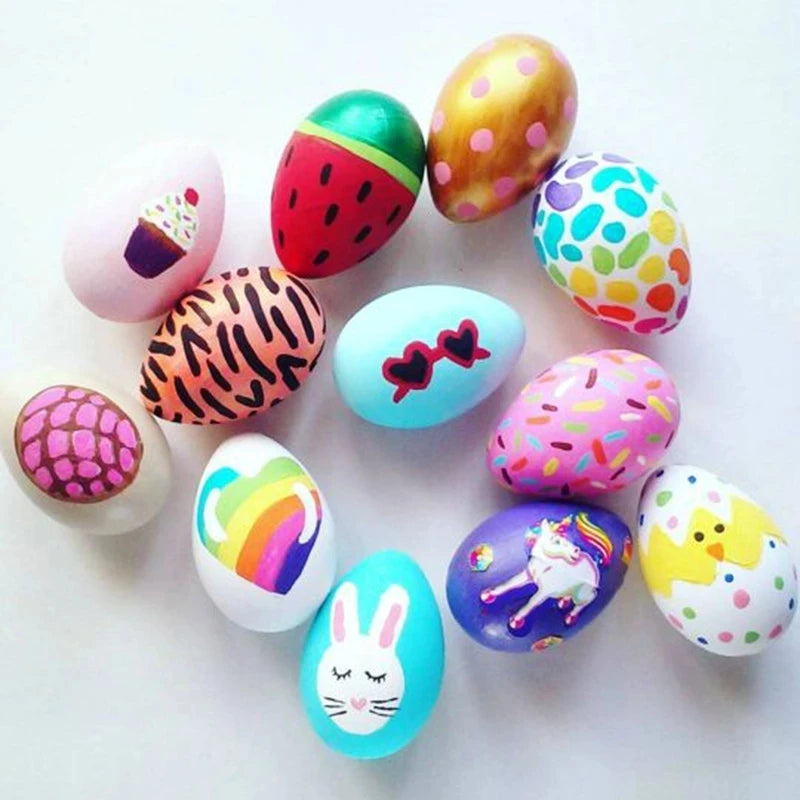 50pcs Easter Decoration Foam Eggs Kids Favors Gifts DIY Painting Modelling Polystyrene Styrofoam Ball Eggs Easter Decor for Home