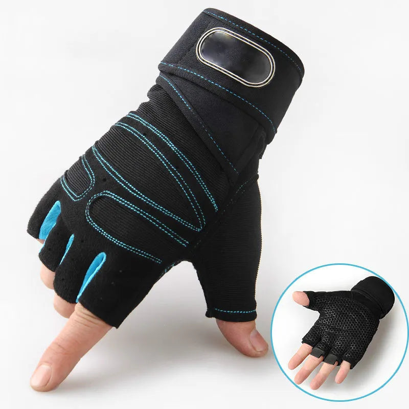 Gym Fitness Gloves Women Men Half Finger Cycling Bicycle Motorcyclist Gloves Weightlifting Yoga Sport Training Fingerless Gloves