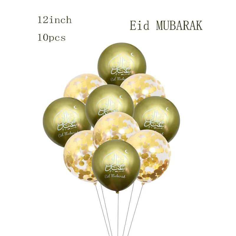 Eid Mubarak Black Gold Disposable Paper Plates Cups Napkins Ramadan Kareem Islamic Muslim Eid Al Adha Party Decor Supplies