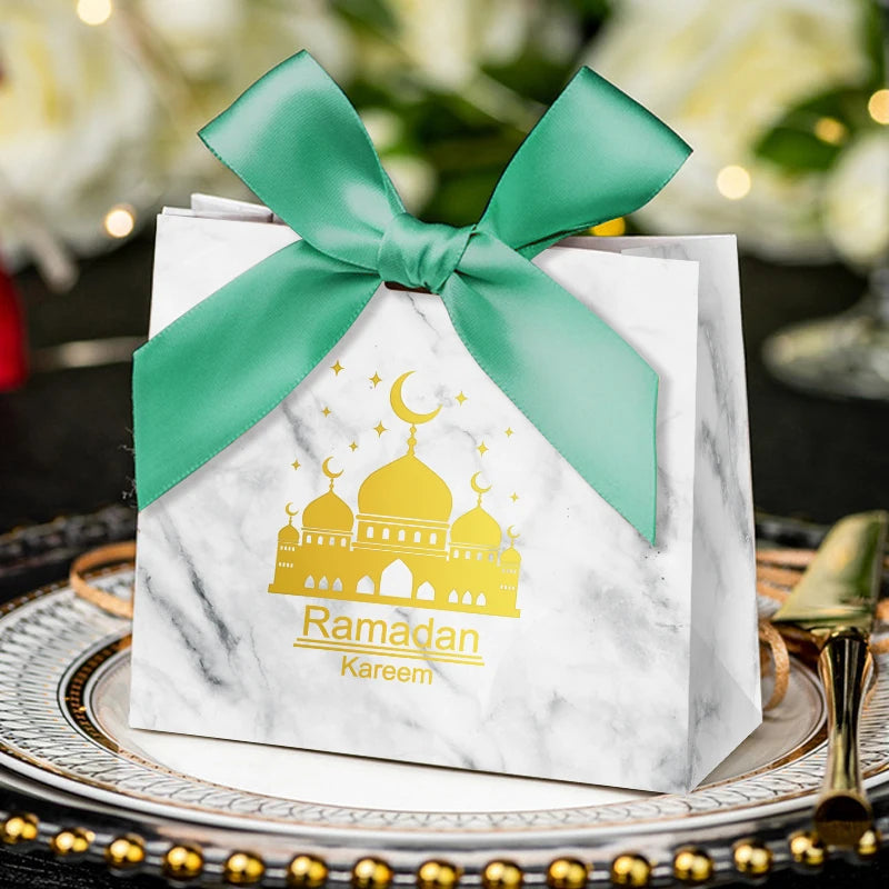 Eid Mubarak Candy Box Set Paper Packaging Gift Bag Party Favor Ramadan Gift Box Muslim Islamic Party Supplies Kareem Decoration