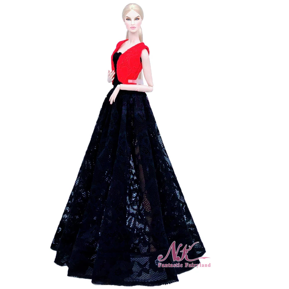 NK 1 Pcs 30CM Princess Wedding Dress Noble Party Gown for Barbie Doll Accessories Fashion Clothes Gift for Girl' 1/6 Doll Toy JJ