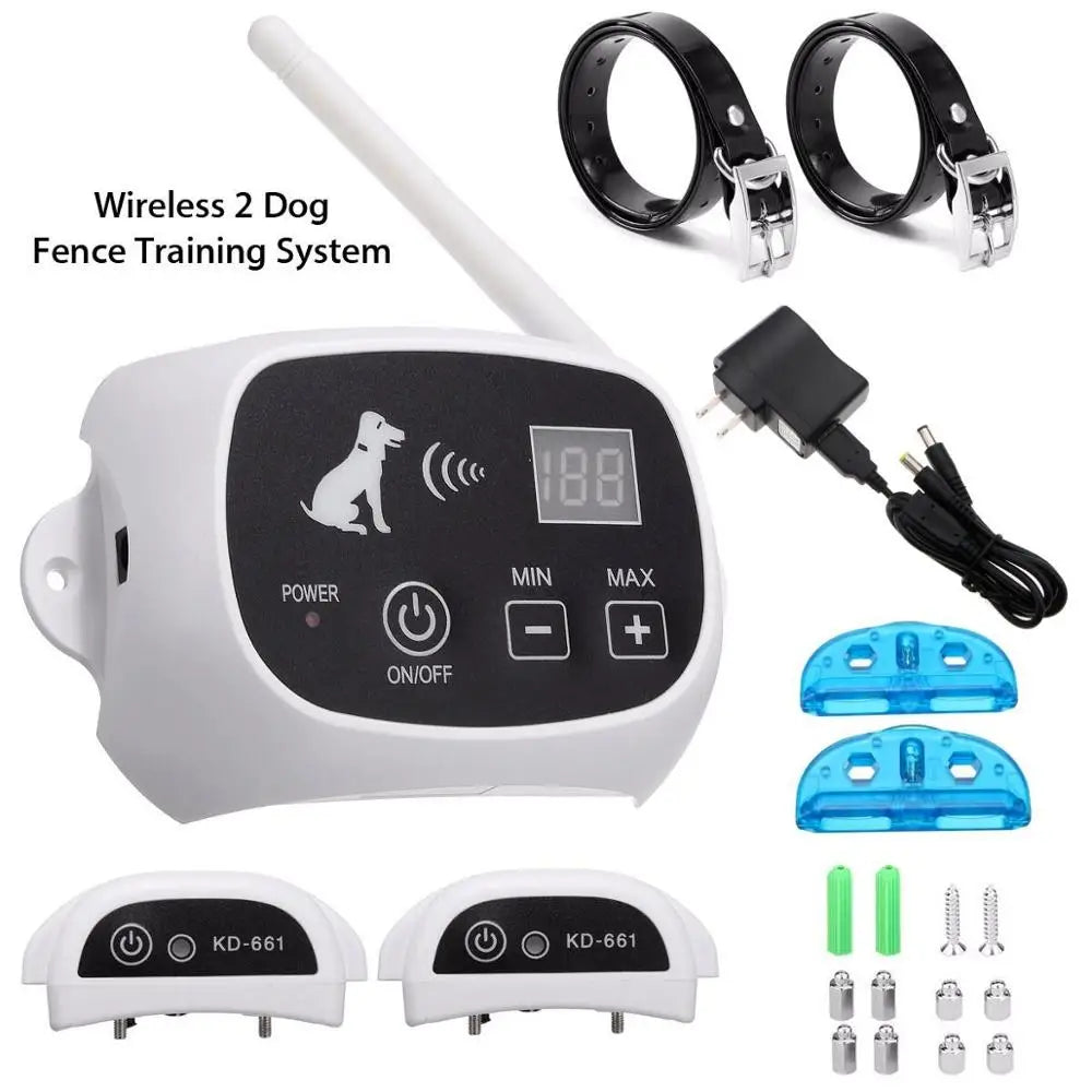 Retail Wireless Electric Dog Pet Fence Containment System Transmitter Collar Waterproof Drop Shipping 27g9