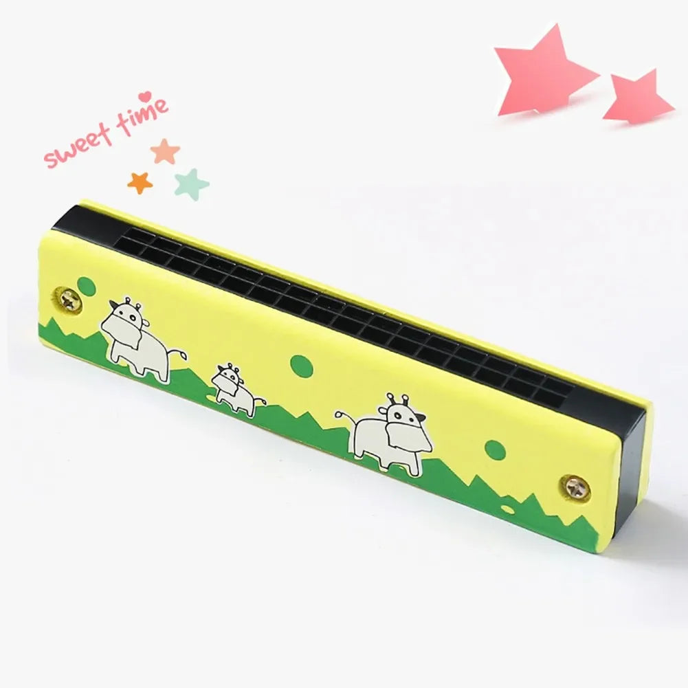 Wooden Harmonica Multicolored for Children 16 Holes Harmonica Mouth Organ Kids Music Instrument Educational Toy Gift