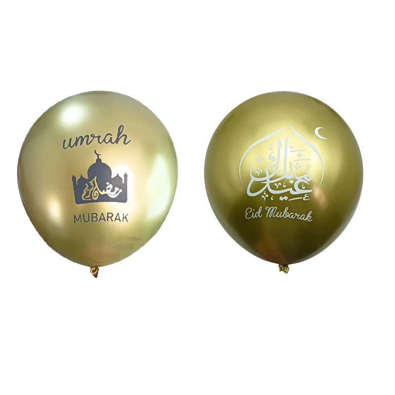 1Set Eid/Hajj Mubarak Latex Balloon Ramadan Kareem Decor Umrah Mubarak Muslim Islamic Hajj Festival Party Supplies 2025