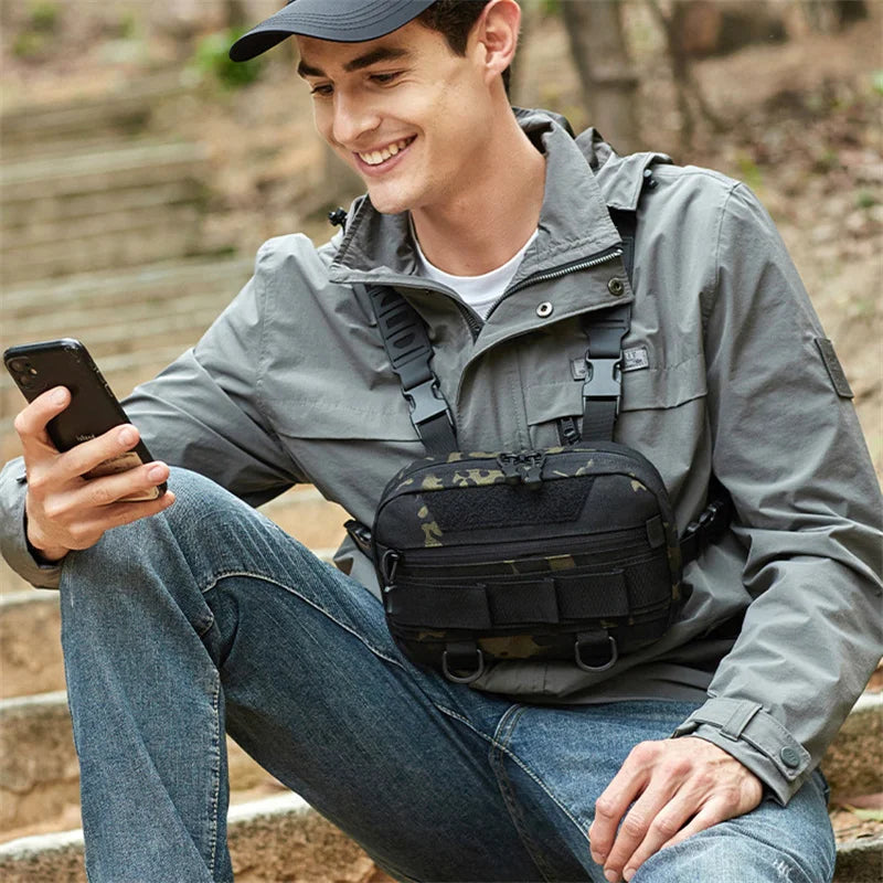 New Fishing Chest Bag Men Training Bags Waterproof Molle Nylon Climbing Camping Backpacks Outdoor Travel Vest Backpack Waist Bag