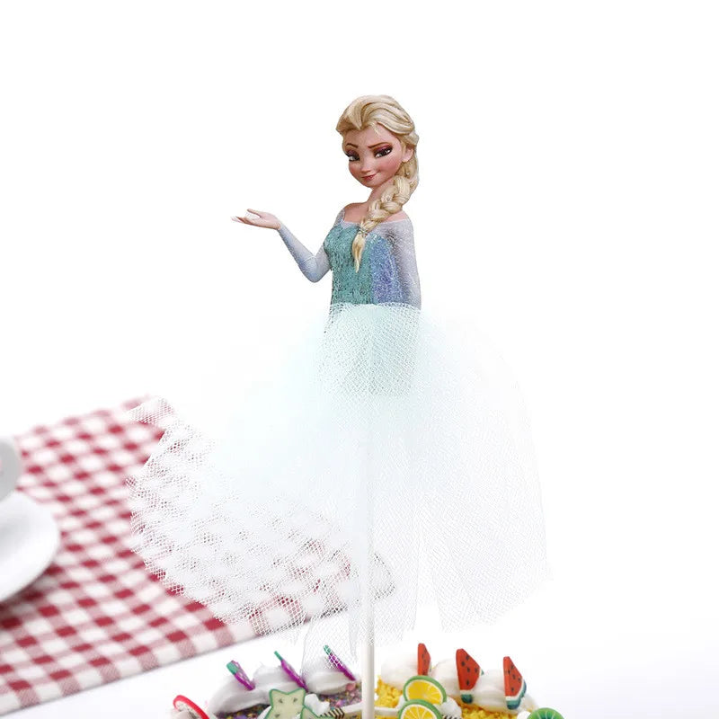 Disney Cake Topper Decoration Happy Birthday Party Snow White Cake Decor Frozen Elsa Birthay Supplies Ariel Sofia Princess Cake
