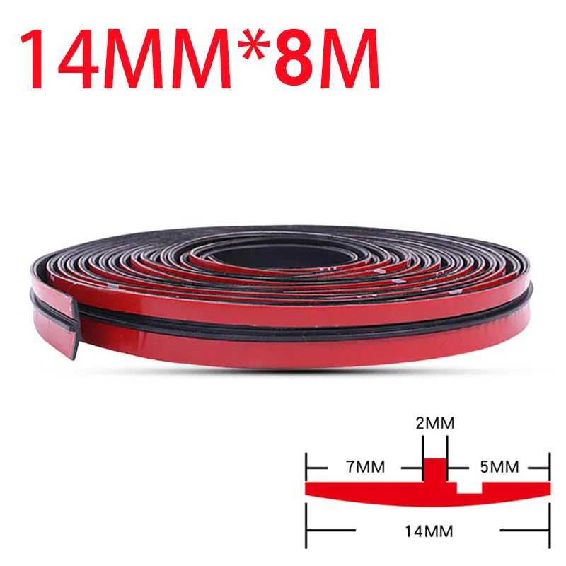 Car Rubber Seal Strips Auto Seal Protector Sticker Window Edge Windshield Roof Rubber Sealing Strip Noise Insulation Accessories