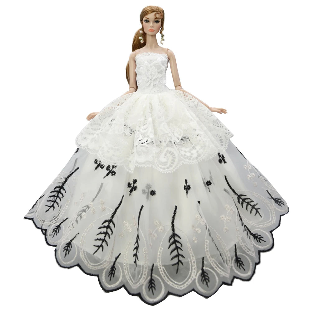 NK 1 Pcs 30CM Princess Wedding Dress Noble Party Gown for Barbie Doll Accessories Fashion Clothes Gift for Girl' 1/6 Doll Toy JJ