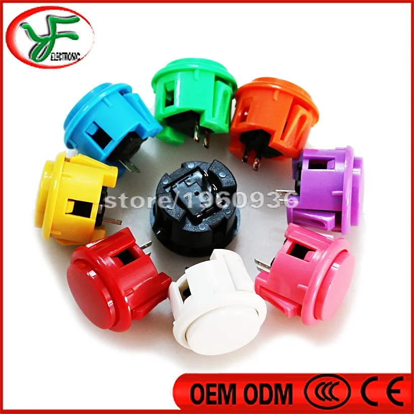 100pcs/Lot Cassette Button 30mm Button Arcade Push Button 10 Colors Accessories for Arcade Game Consoles