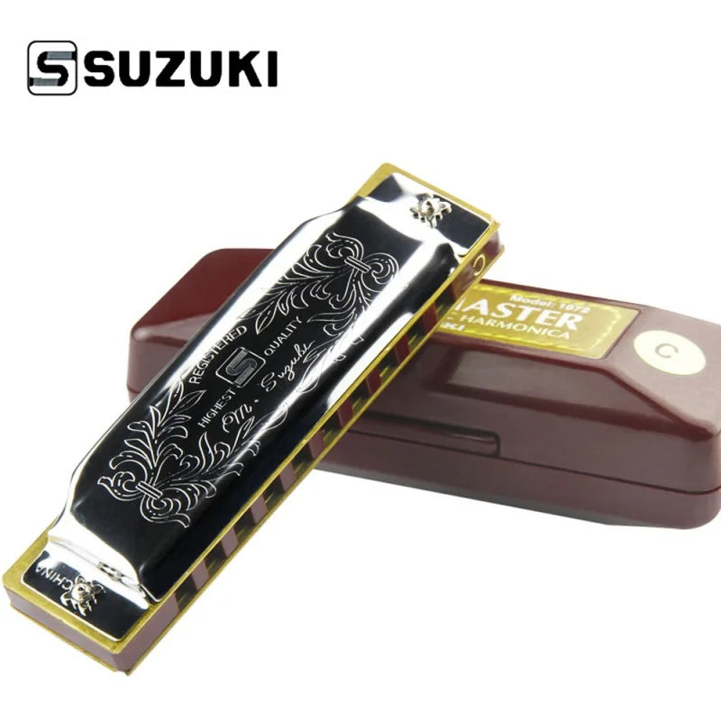 Suzuki Harmonica Folk Master 1072 Standard Beginner 10 Hole 20 Tone Diatonic Key of C a D E F G