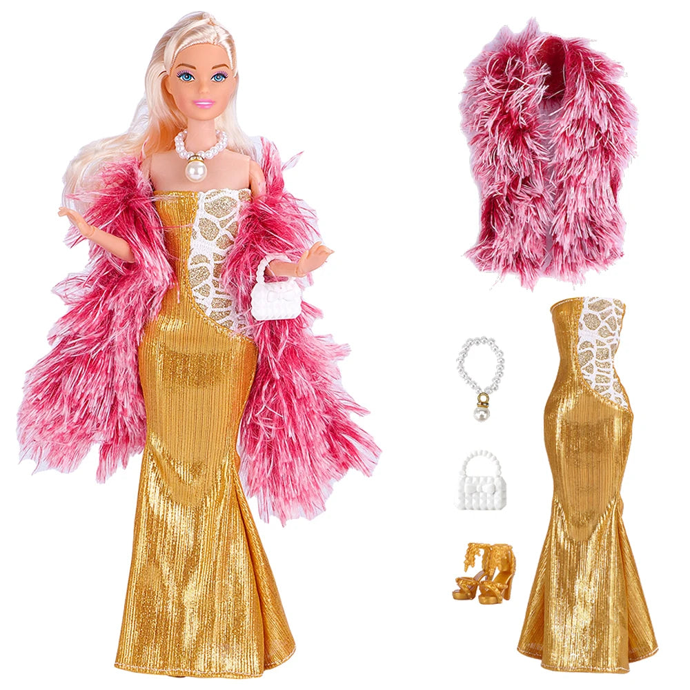NK Pop Doll Clothes Mermaid Dress Fishtail Skirt Clothing for Barbie Clothes Doll Accessories Toy Gift JJ