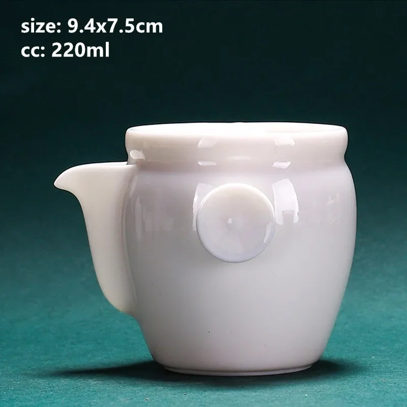 Chinese Dehua White Porcelain Teapot Household Kettle Handmade Ceramics Tea Set Tie Guanyin Puer Tea Maker Tea Ceremony Supplies