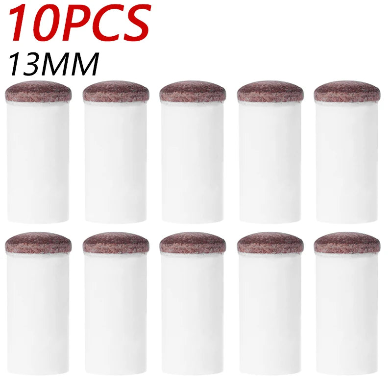 5/10pcs 11mm/ 13mm Slip-On Pool Cue Tips Plastic Snooker Cue Ferrule Billiard Accessories for Billiards Fans Entertainment