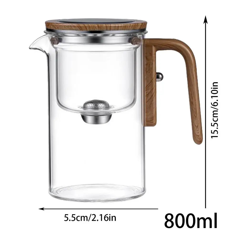 Glass Teapot With Infuser One Click Magnetic Suction Tea Making Artifact Water Separation Spout Tea Maker Kettle for Tea