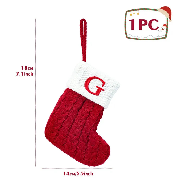 Christmas Alphabet Knitting Socks Christmas Tree Ornaments Christmas Decorations for Home 2023 Navidad Noel 2024 Xmas Gift