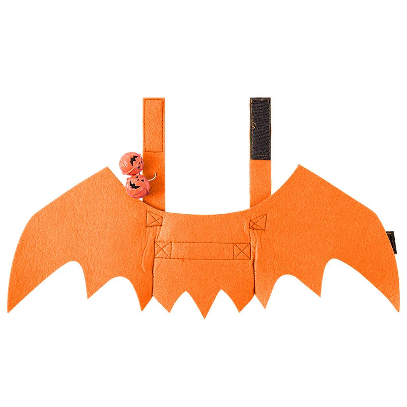 Halloween Cat Clothes Bat Wings Funny Dog Cosplay Costume With Pumpkin Bells 2023 New Dog Clothes Pet Supplies